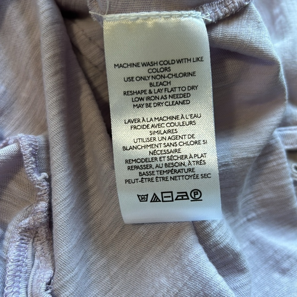 Anthropologie Pilcro Sustainable Ruffle Sleeved Tunic Top Lavender Sz S NEW - Picture 6 of 7